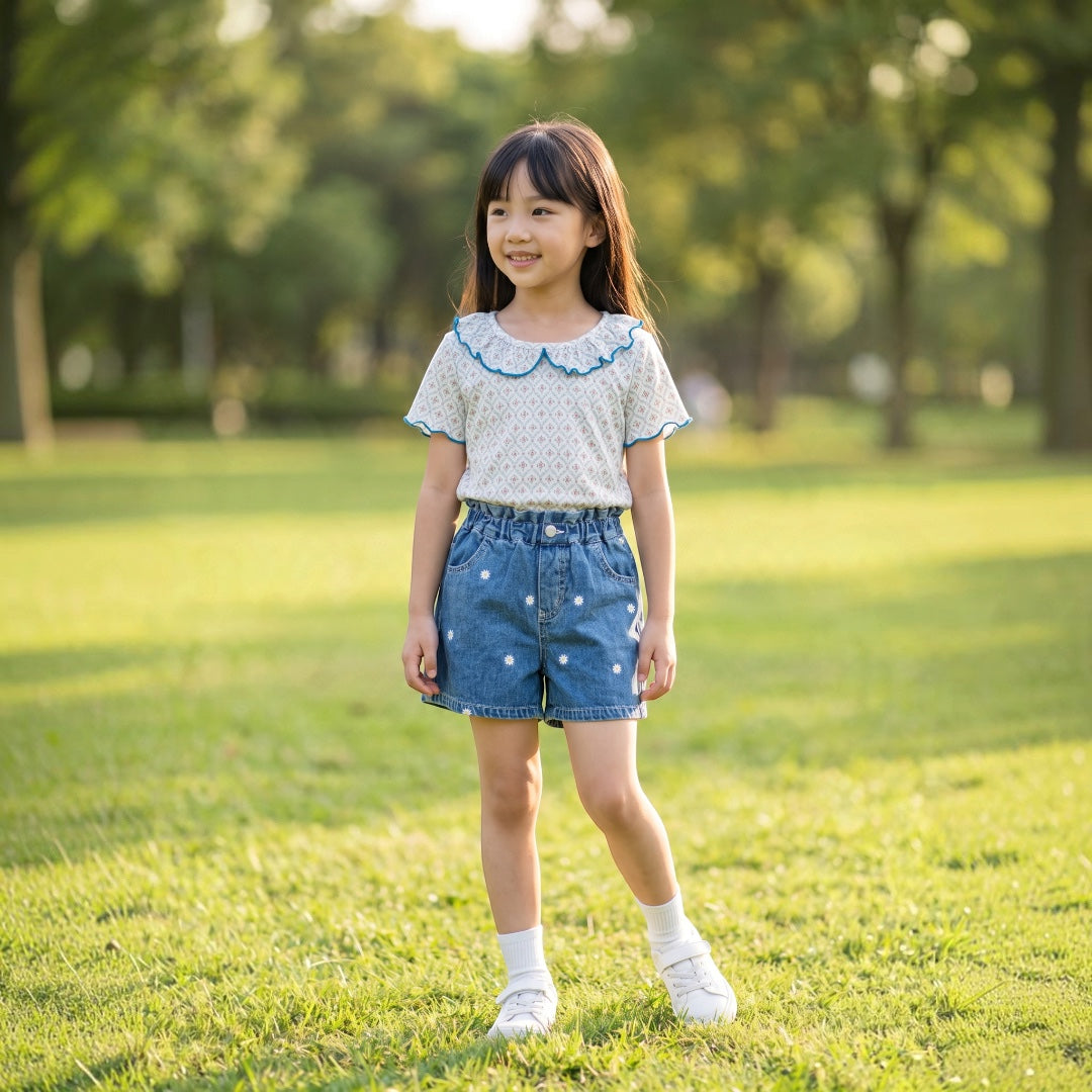 KIDS  ALL-OVER PRINT SHORT-SLEEVE TOP (100-120CM)