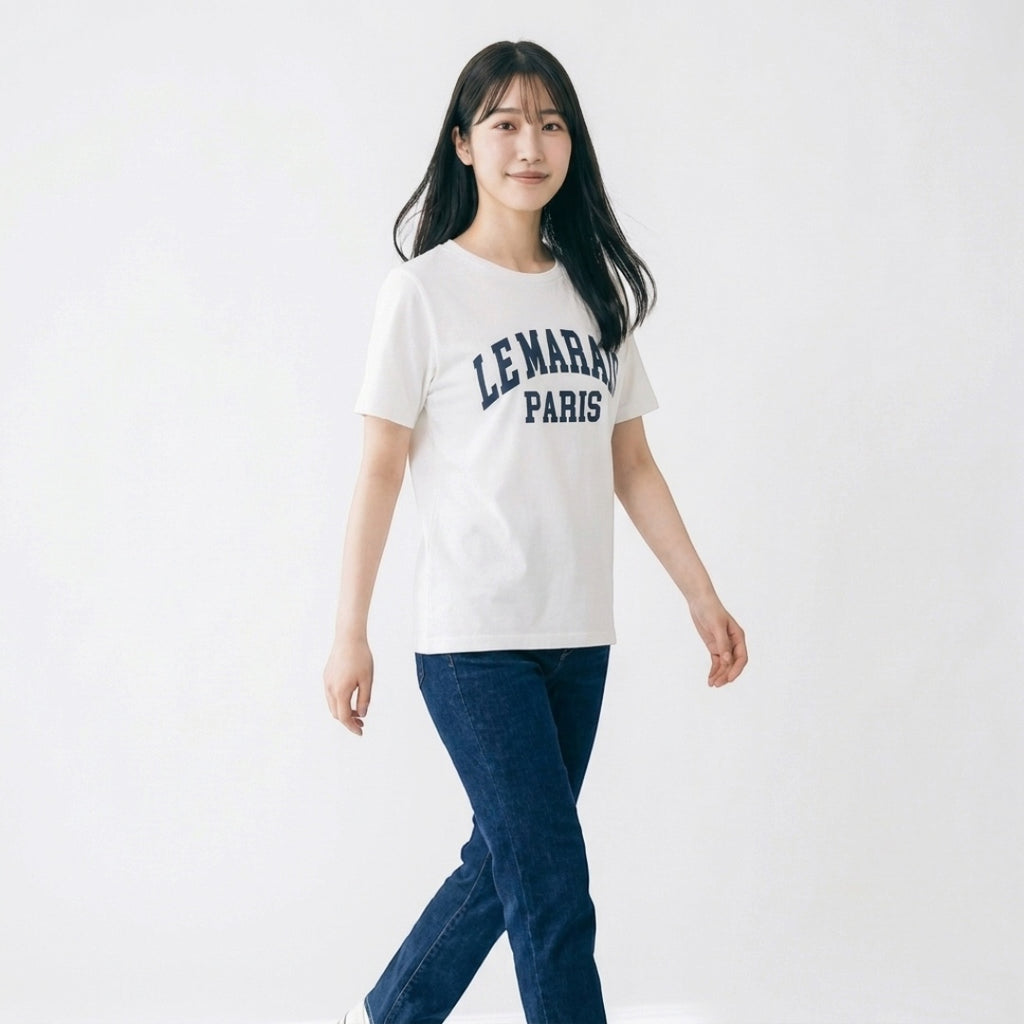 WOMEN'S FLOCKED-LOGO JERSEY SHORT-SLEEVE T-SHIRT