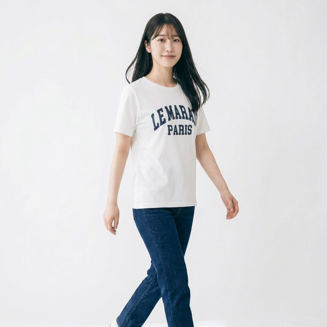 WOMEN'S FLOCKED-LOGO JERSEY SHORT-SLEEVE T-SHIRT