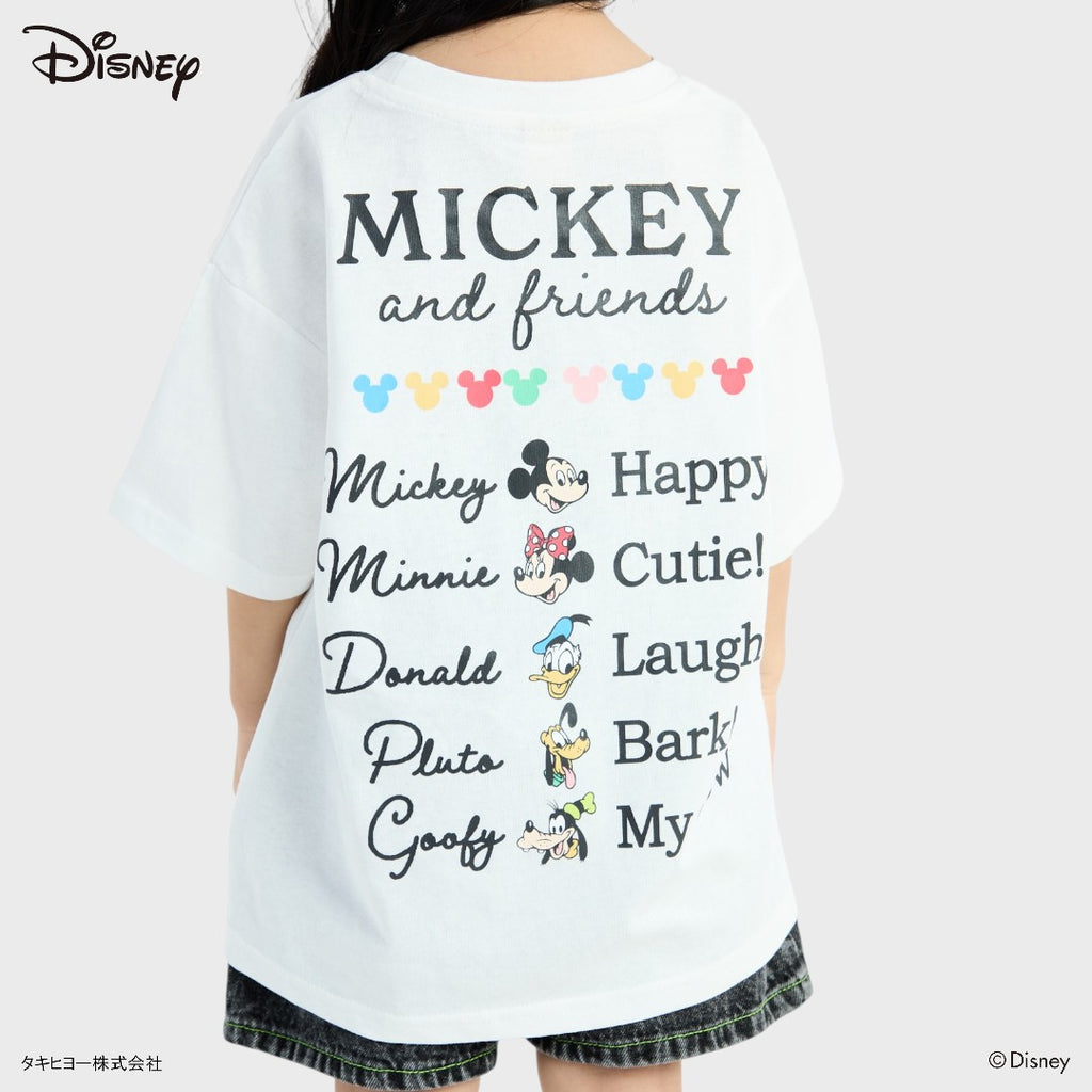 KIDS (SIZE 110-130) DISNEY MICKEY & FRIENDS OVERSIZED T-SHIRT WHITE “MICKEY & CO.”