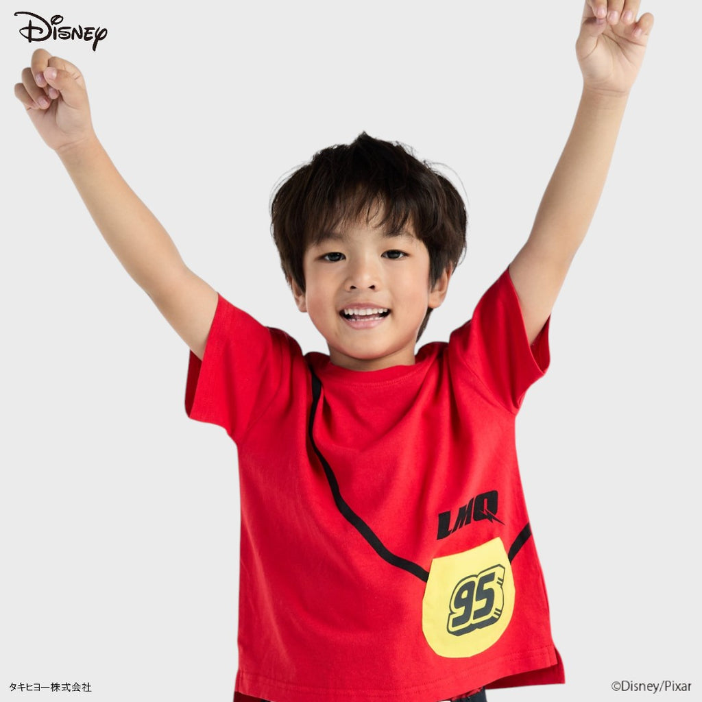 Kids (Size 100-120)  เสื้อยืดเด็ก Disney Pixar Cars ลาย Lightning McQueen 95 ก้าวสู่สเต็ปซิ่ง