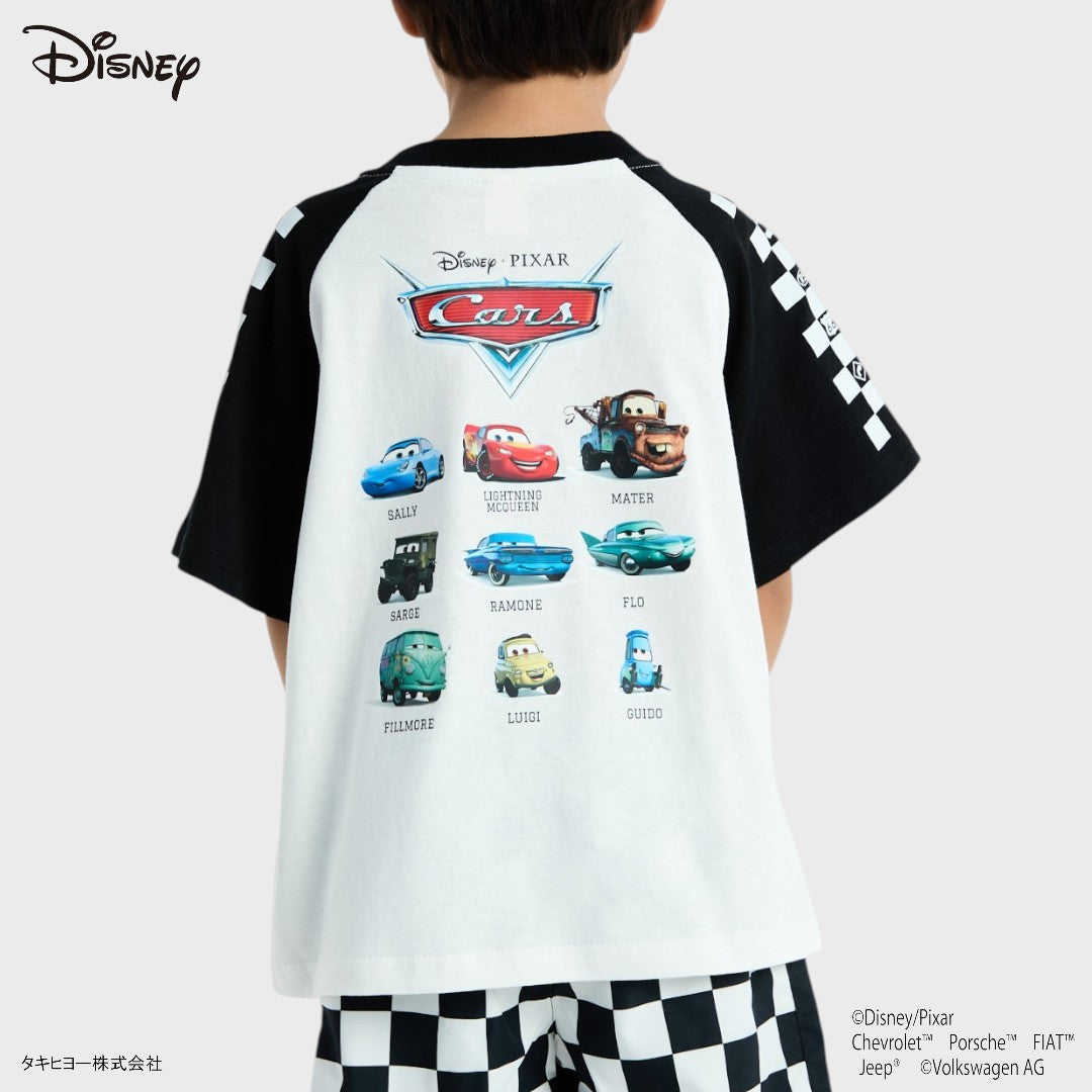 Kids (Size 110-130) T-Shirt Disney Pixar Cars Lightning McQueen Raglan White Blackad