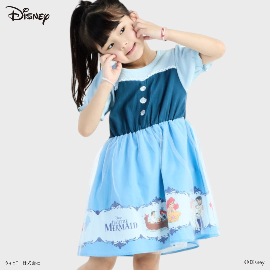 KIDS (SIZE 90-100) DISNEY THE LITTLE MERMAID DRESS LIGHT BLUE