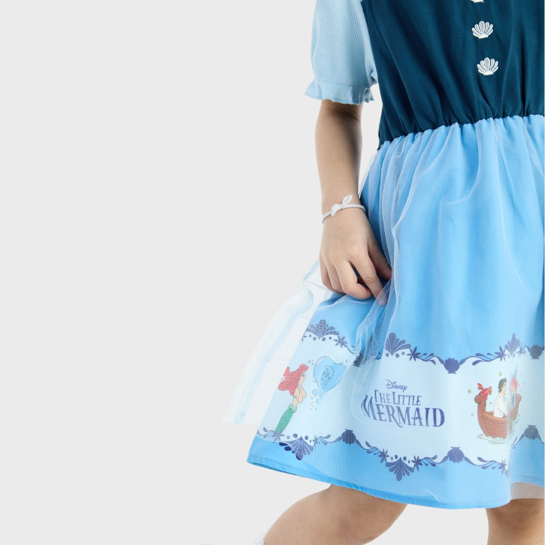 KIDS (SIZE 90-100) DISNEY THE LITTLE MERMAID DRESS LIGHT BLUE