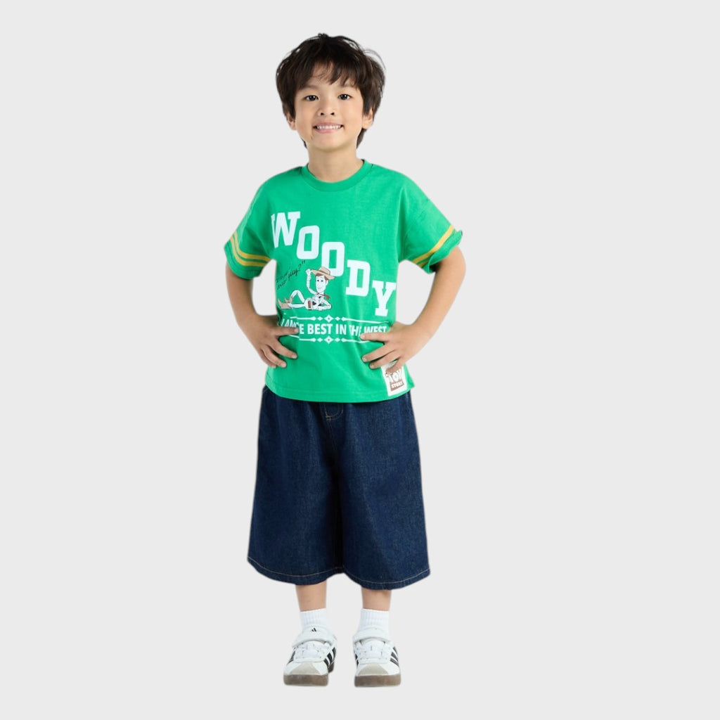 Kids (Size 100-120)  เสื้อยืดเด็กสายลุยพร้อมพจญภัย Toy Story ลาย Woody “Best in the West