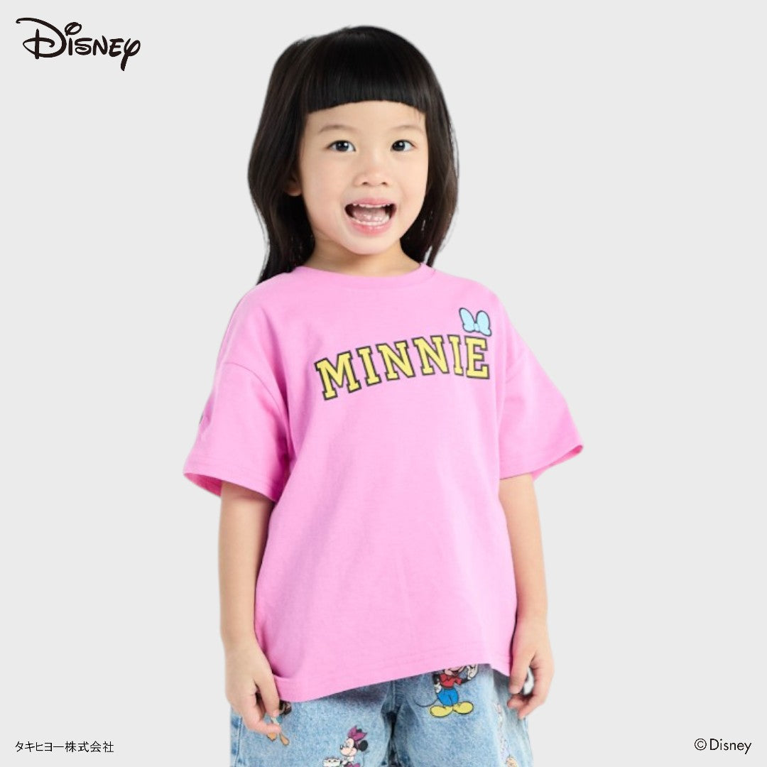 Kids (Size 100-120)  เสื้อยืดเด็กสีชมพู มินนี่เมาส์ จากดิสนีย์  เสื้อยืดลายโบว์สุดน่ารัก