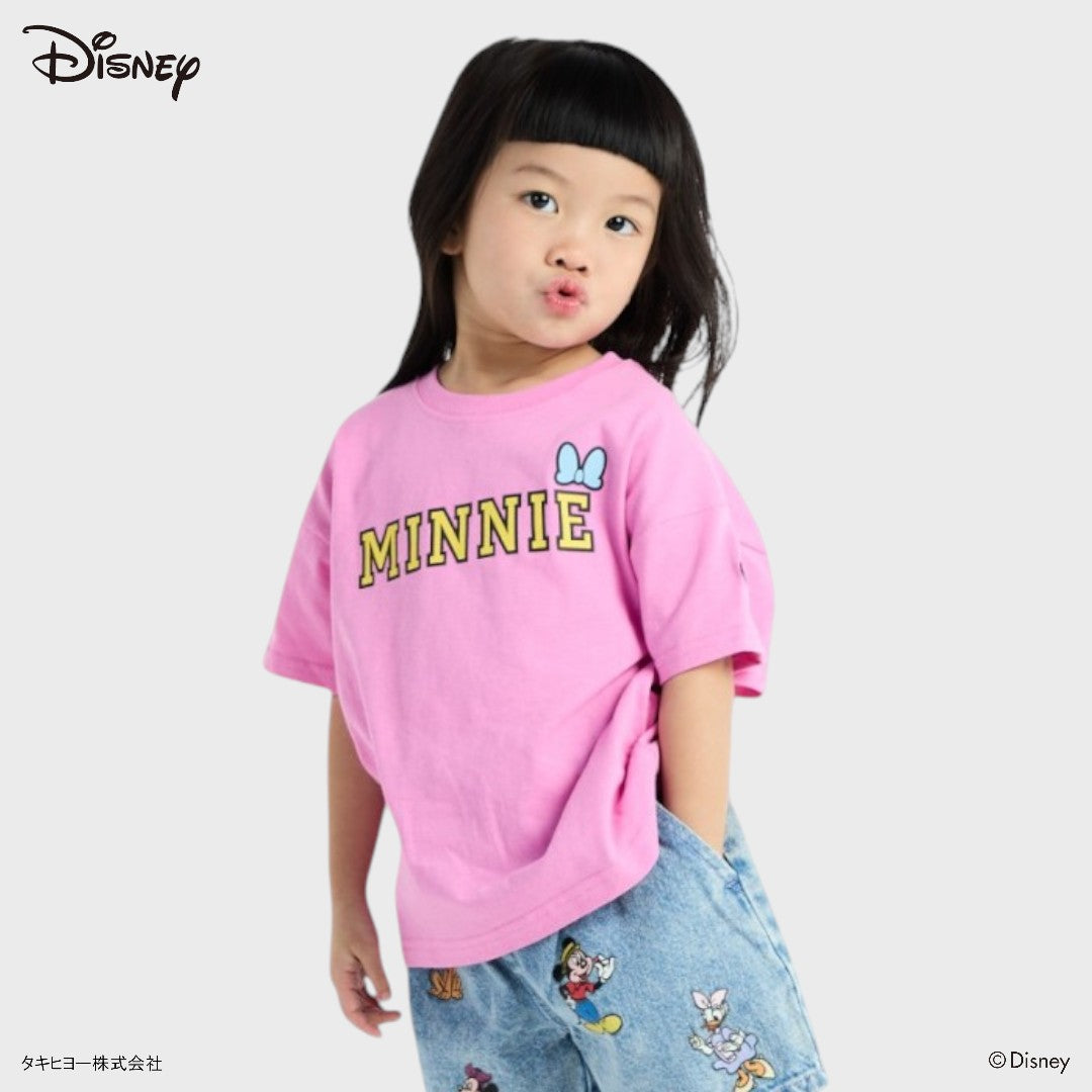 Kids (Size 100-120)  เสื้อยืดเด็กสีชมพู มินนี่เมาส์ จากดิสนีย์  เสื้อยืดลายโบว์สุดน่ารัก