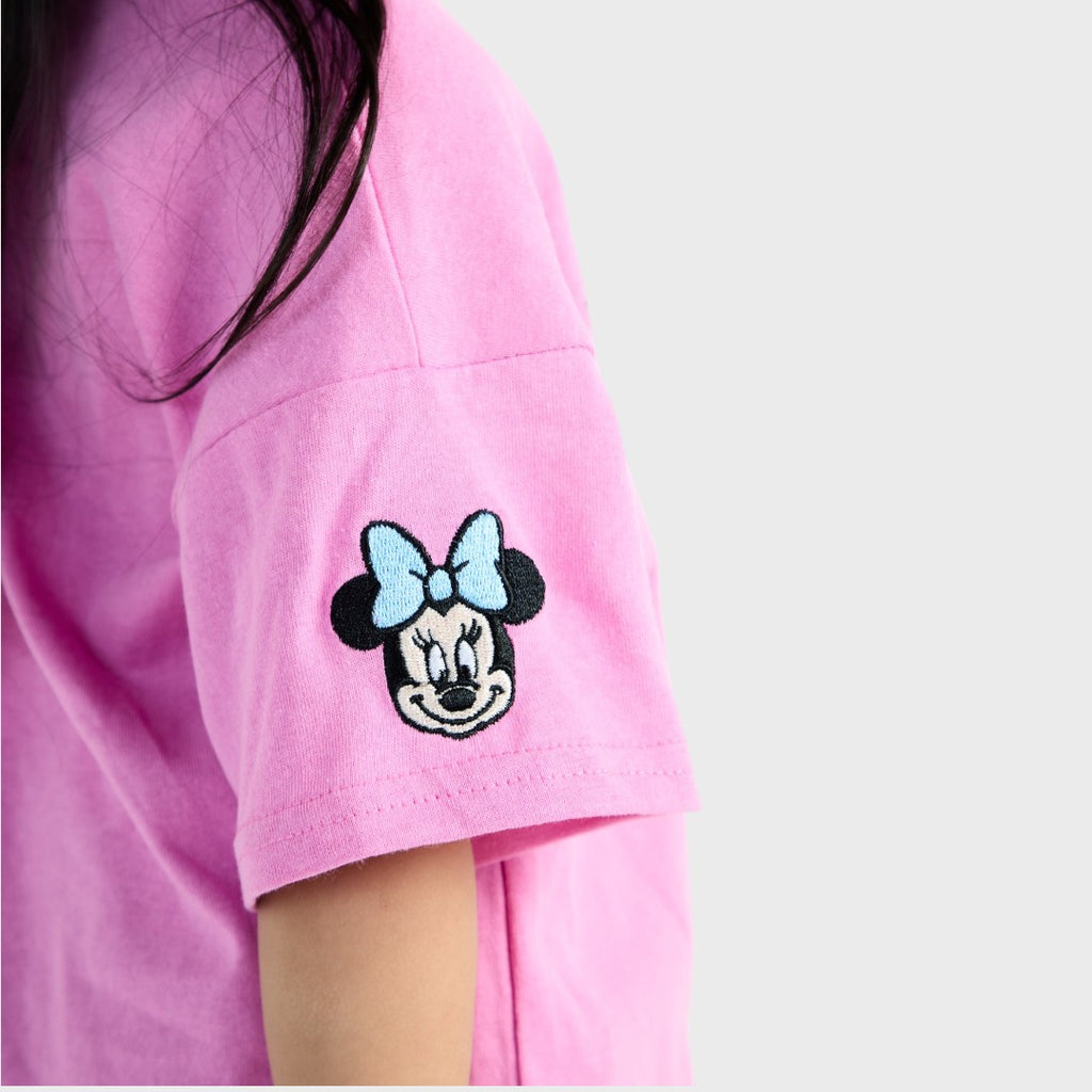 Kids (Size 130-150)  เสื้อยืดเด็กสีชมพู มินนี่เมาส์ จากดิสนีย์  เสื้อยืดลายโบว์สุดน่ารัก