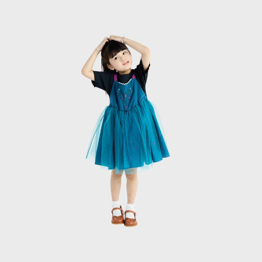 KIDS (SIZE 110-130) DISNEY FROZEN ANNA-INSPIRED TULLE DRESS TEAL