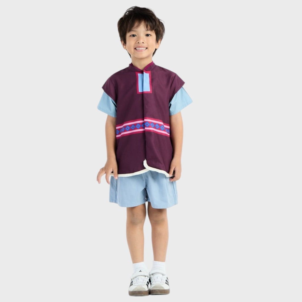KIDS (SIZE 80-100) DISNEY FROZEN-INSPIRED TOP & SHORTS SET PURPLE BLUE