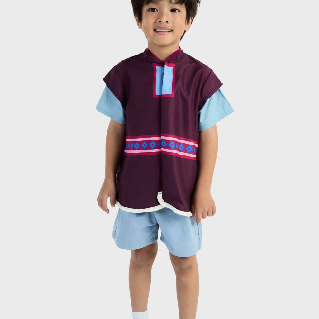 KIDS (SIZE 110-130) DISNEY FROZEN-INSPIRED TOP & SHORTS SET PURPLE BLUE