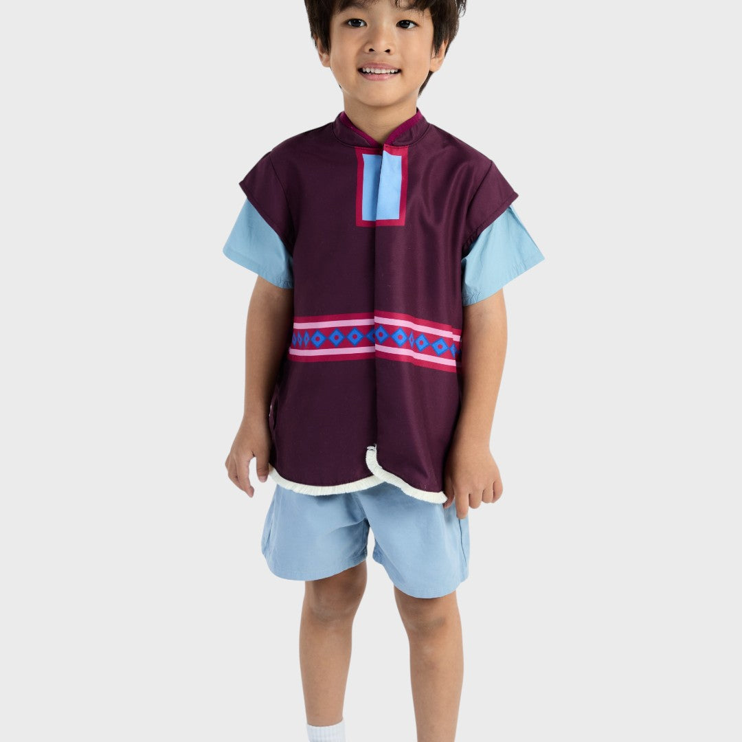 KIDS (SIZE 110-130) DISNEY FROZEN-INSPIRED TOP & SHORTS SET PURPLE BLUE