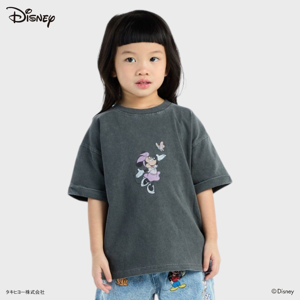 Kids (Size 90-100) เสื้อยืดเด็ก Mickey & Friends สีดำ รุ่น Happy Picnic สายคิ้วท์ตัวจริง