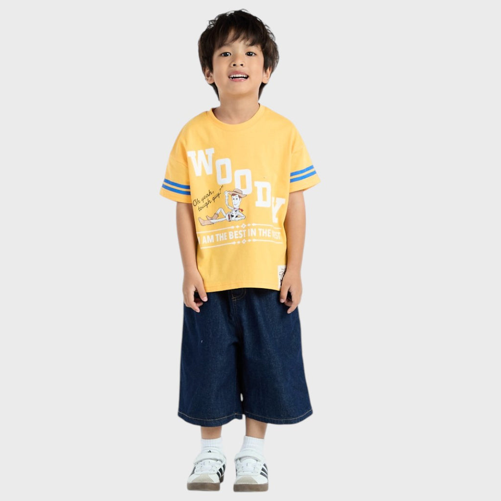 Kids (Size 100-120)  เสื้อยืดเด็กสายลุยพร้อมพจญภัย Toy Story ลาย Woody “Best in the West