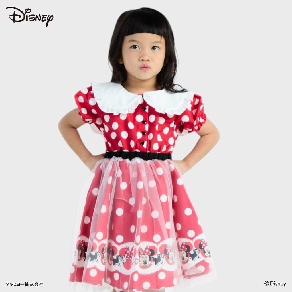 KIDS (SIZE 90-100) DISNEY MINNIE MOUSE POLKA DOT DRESS RED & WHITE