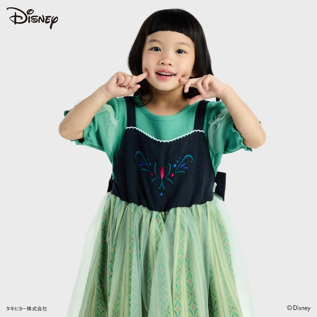 DISNEY KIDS (SIZE 110-130) DISNEY FROZEN ANNA-INSPIRED TULLE DRESS GREEN