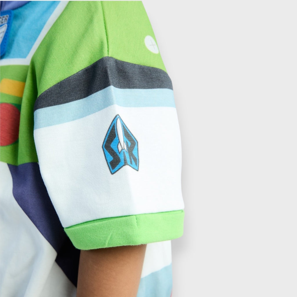 KIDS (SIZE 90-100) DISNEY/PIXAR BUZZ LIGHTYEAR TOP & SHORTS SET GREEN PURPLE