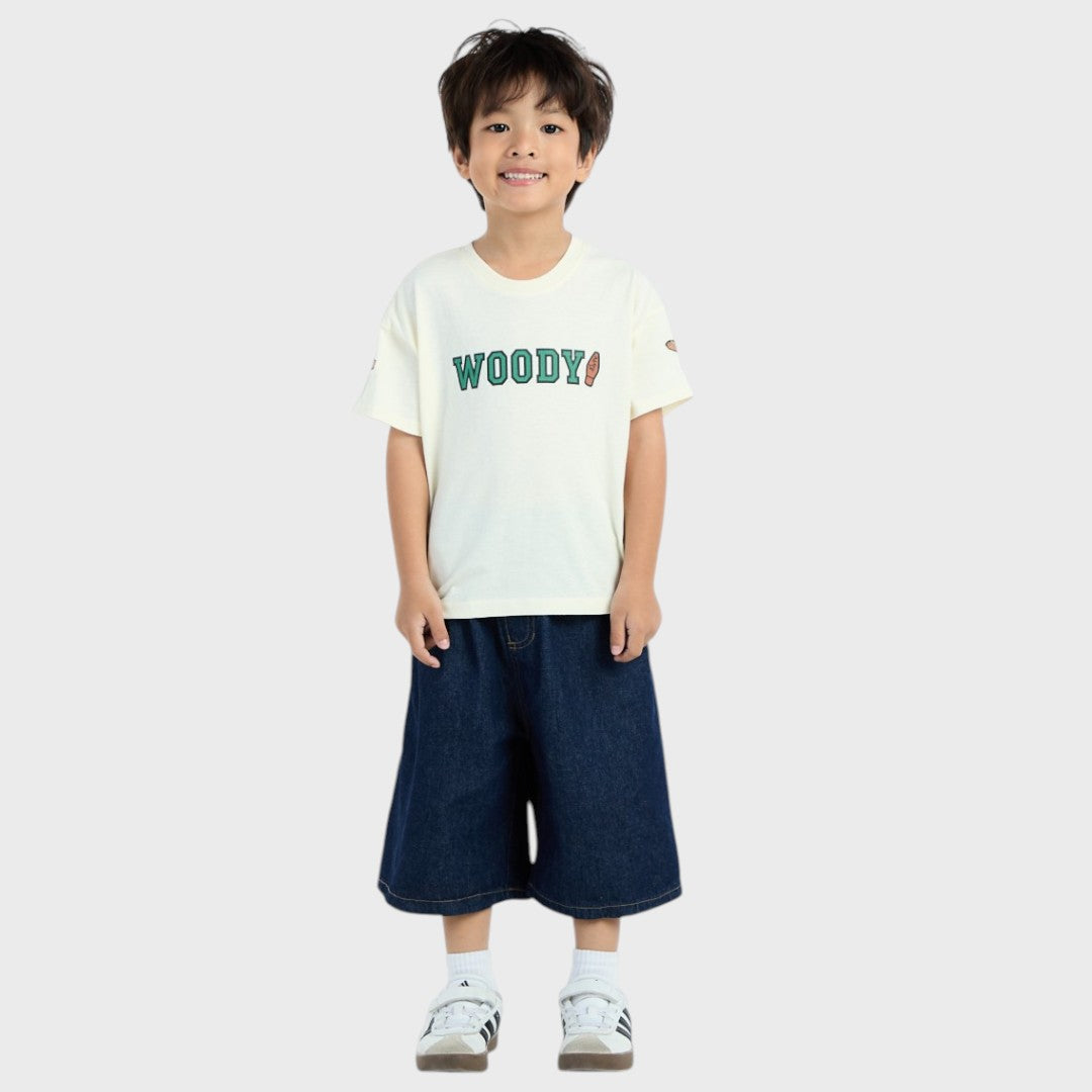 Kids (Size 130-150) เสื้อยืดเด็ก Disney ลาย Woody สไตล์นายอำเภอตัวจิ๋ว