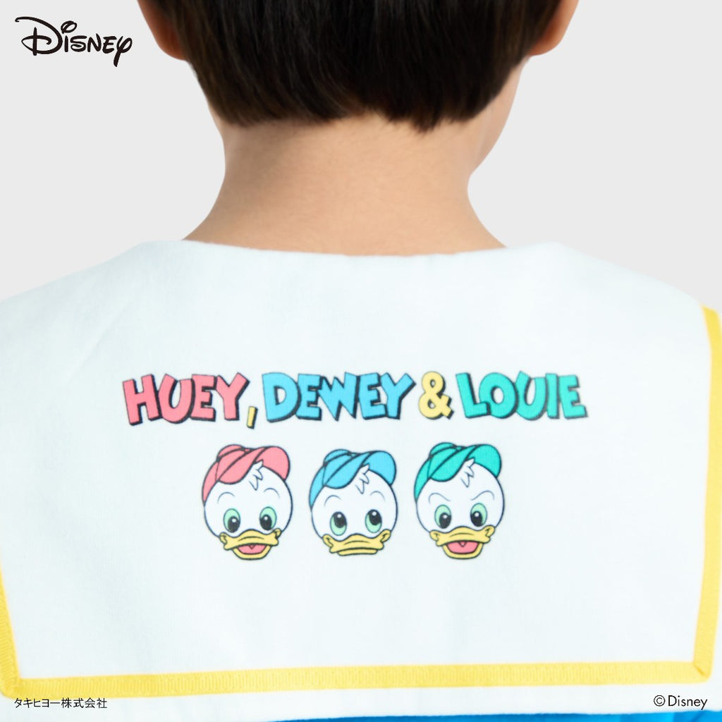 Kids (Size 90-100) เสื้อยืดเด็ก Disney โดนัลด์ดั๊ก สีฟ้าคอปกกะลาสี โบว์แดงพร้อมผจญภัย