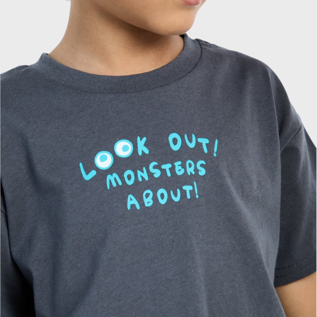 Kids (Size 90-100) เสื้อยืดเด็ก Disney Pixar ลาย Monsters, Inc. แก๊งมอนสเตอร์บุกห้อง!