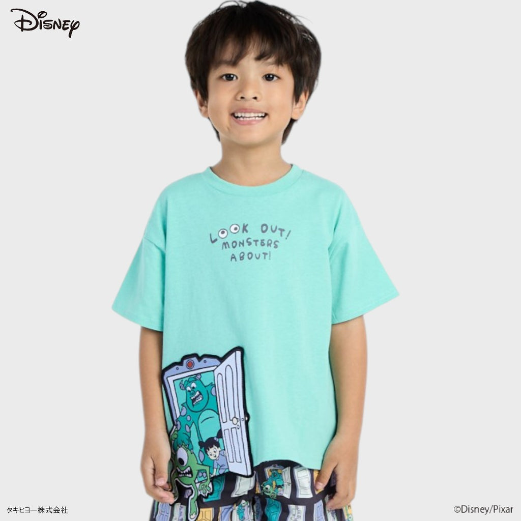 Kids (Size 90-100) เสื้อยืดเด็ก Disney Pixar ลาย Monsters, Inc. แก๊งมอนสเตอร์บุกห้อง!