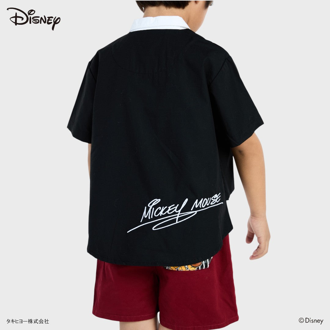 KIDS (SIZE 90-100) DISNEY MICKEY MOUSE SHIRT & SHORTS SET BLACK RED
