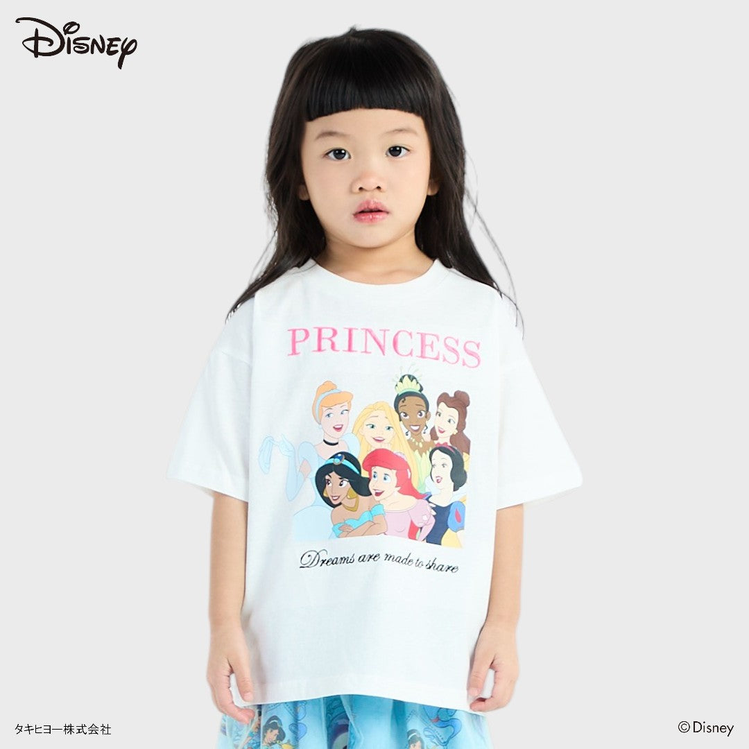 Kids (Size 110-130)  เสื้อยืดเด็ก Disney Princess ลายเจ้าหญิงสุดสดใสท่องไปในความผัน