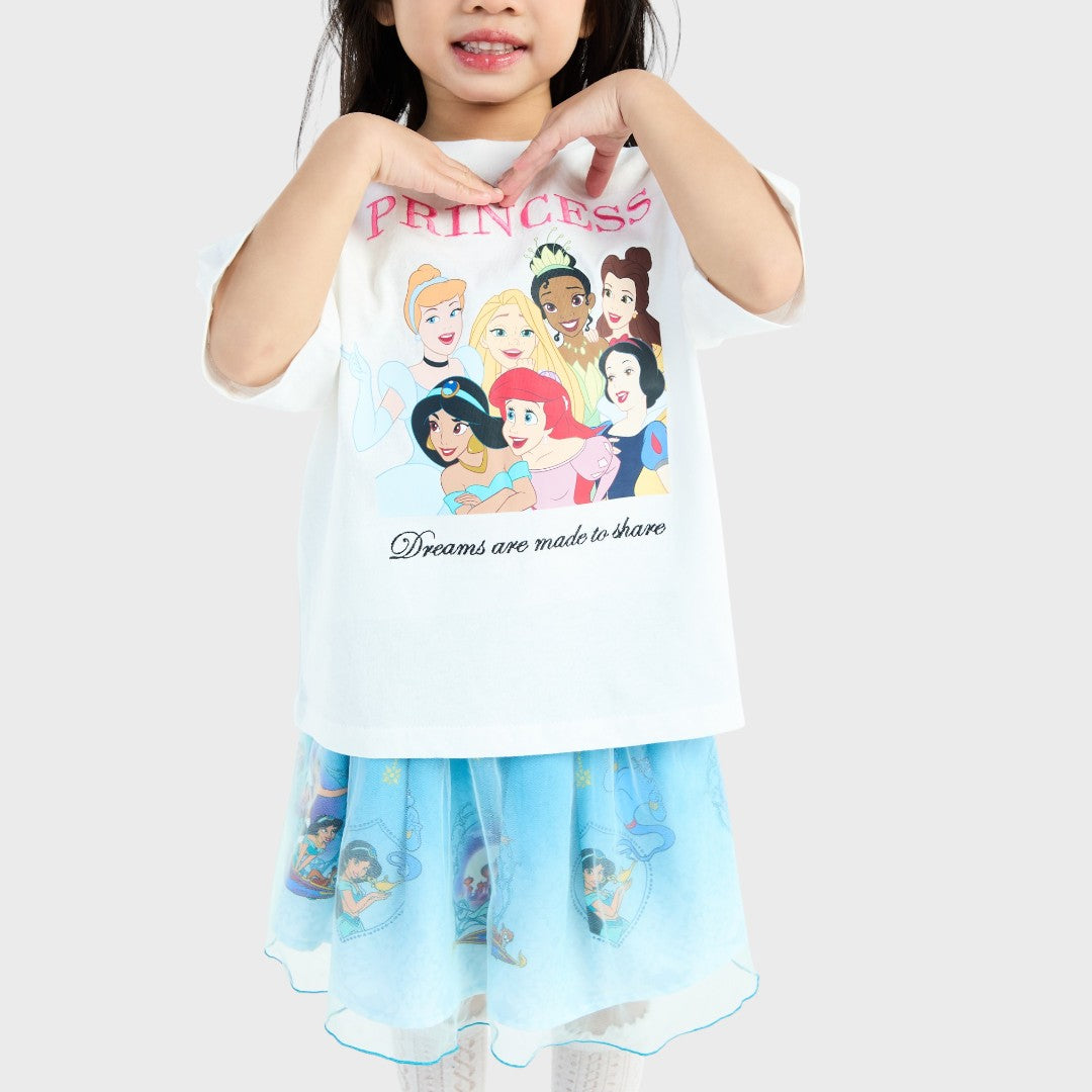 Kids (Size 90-100) Disney Princess T-shirt with Dream, magical princess prints