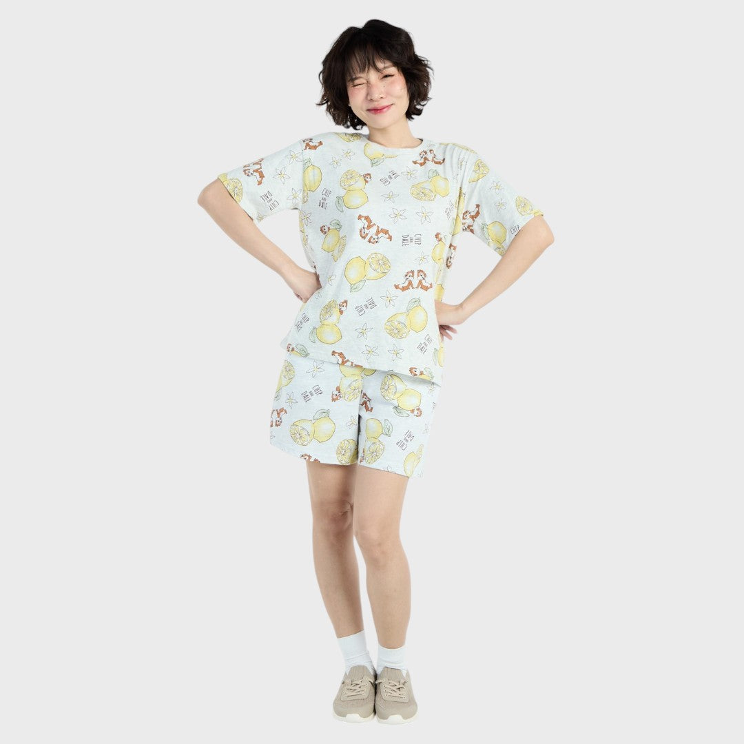 เสื้อยืดลายชิพกับเดล x เลมอนสดใสและสดชื่น (Size M-LL)