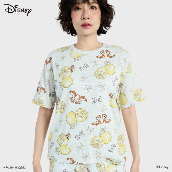 Chip & Dale Lemon Splash Print Tee – Fresh & Cute (Size M-LL)