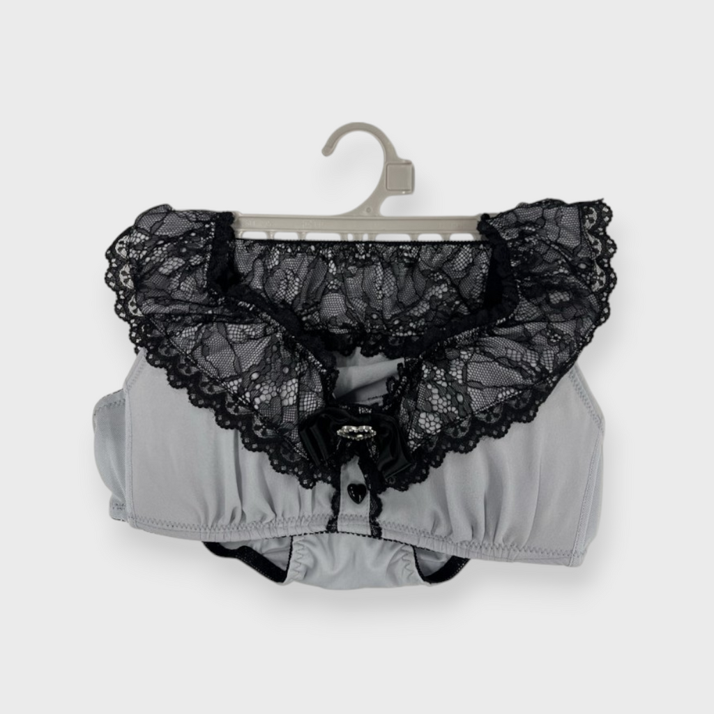 LACE HEART CHARM NON-WIRE BRA & SHORTS SET