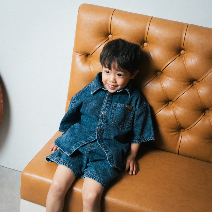 DENIM SHIRT WITH LOGO TICKET (100-120CM)