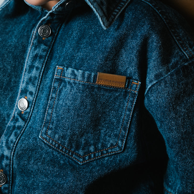 DENIM SHIRT WITH LOGO TICKET (100-120CM)