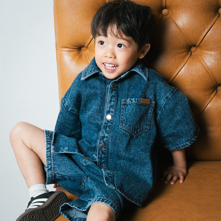 DENIM SHIRT WITH LOGO TICKET (100-120CM)