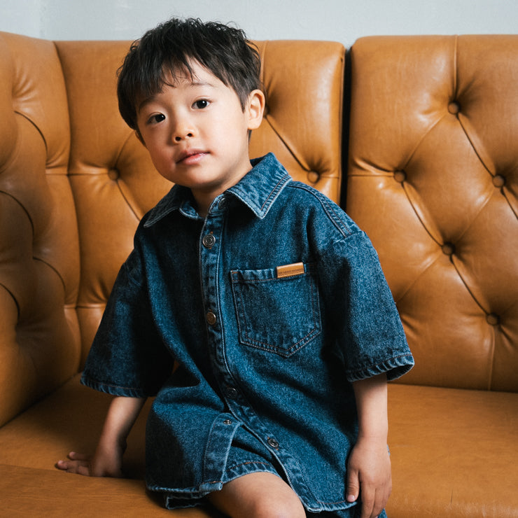 DENIM SHIRT WITH LOGO TICKET (100-120CM)
