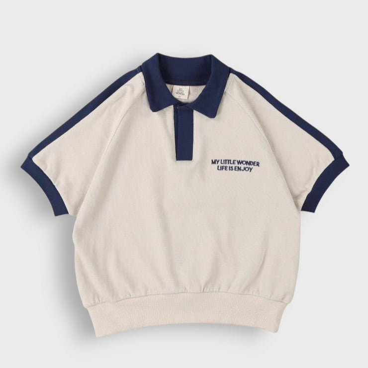 INABA CONTRAST-COLLAR KIDS T-SHIRT (100-120CM)