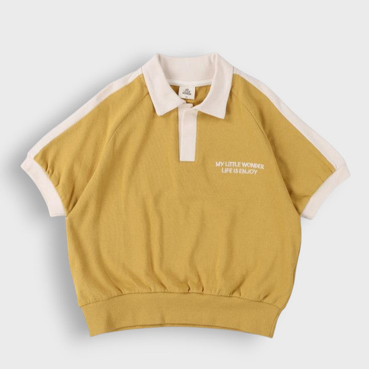 INABA CONTRAST-COLLAR KIDS T-SHIRT (100-120CM)