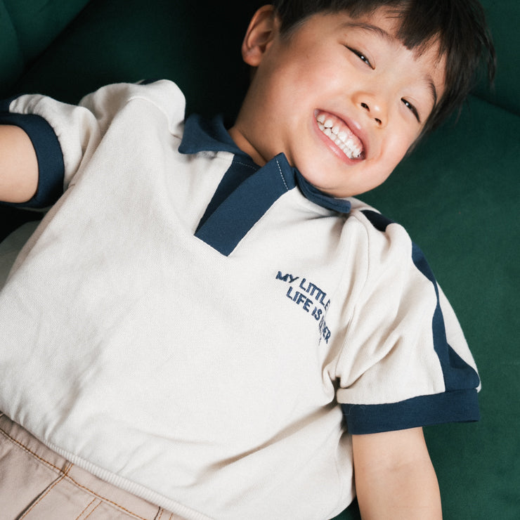INABA CONTRAST-COLLAR JUNIOR T-SHIRT (130CM)