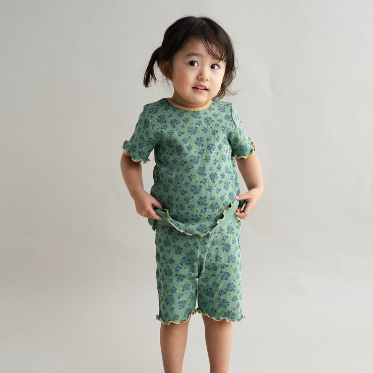 FLORAL MERROW-STITCH BABY PAJAMAS (90CM)