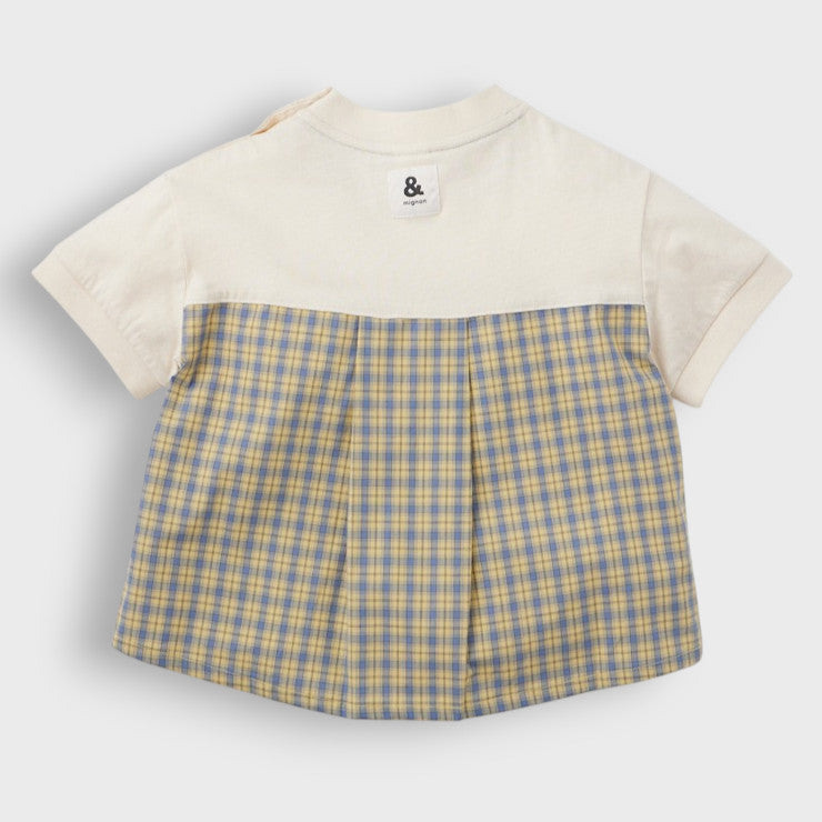 CONTRAST BROADCLOTH POCKET BABY T-SHIRT (90CM)