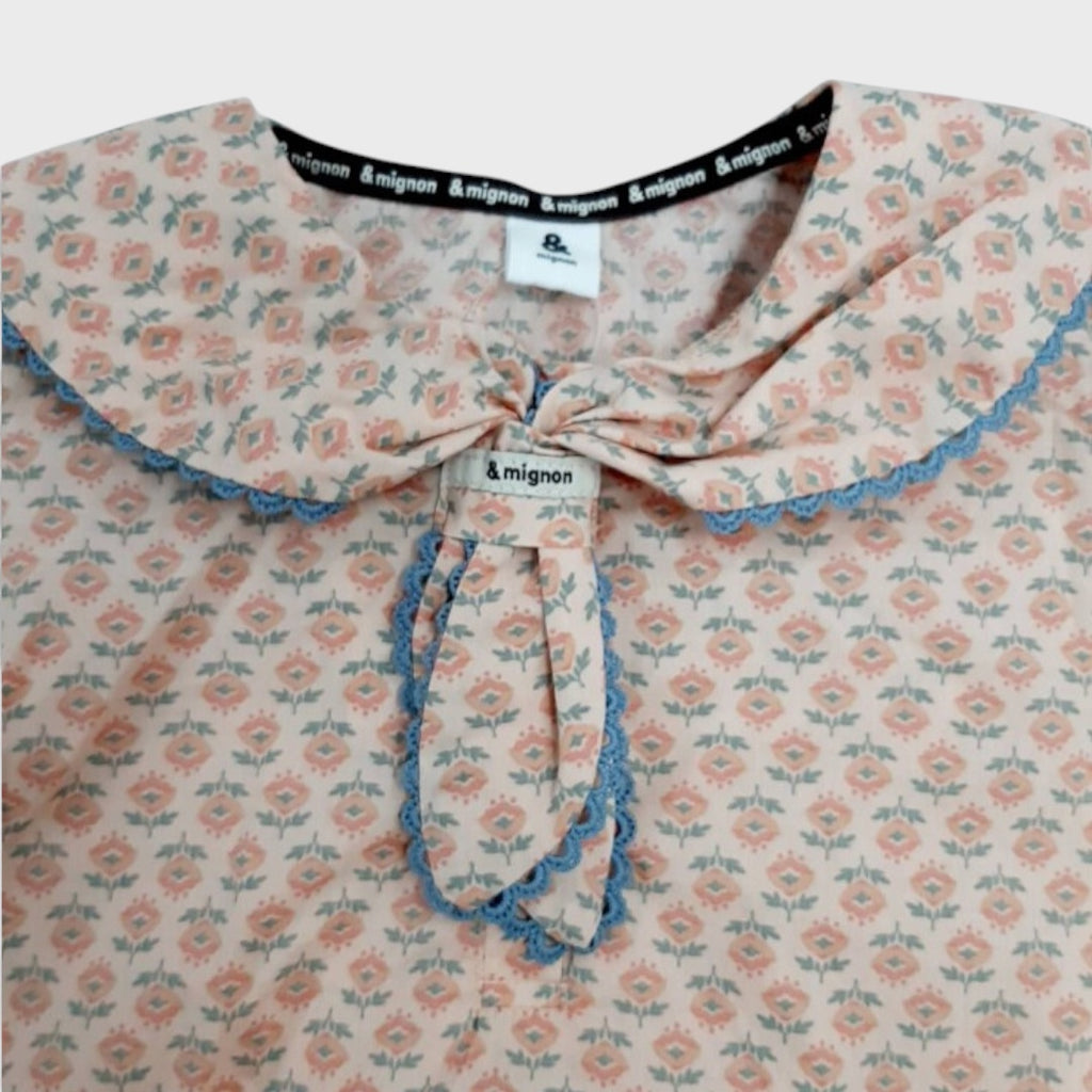 SOFT DOT RUFFLE-COLLAR KIDS T-SHIRT (100-120CM)