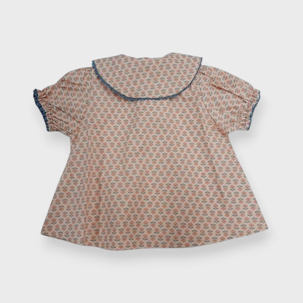 SOFT DOT RUFFLE-COLLAR KIDS T-SHIRT (100-120CM)