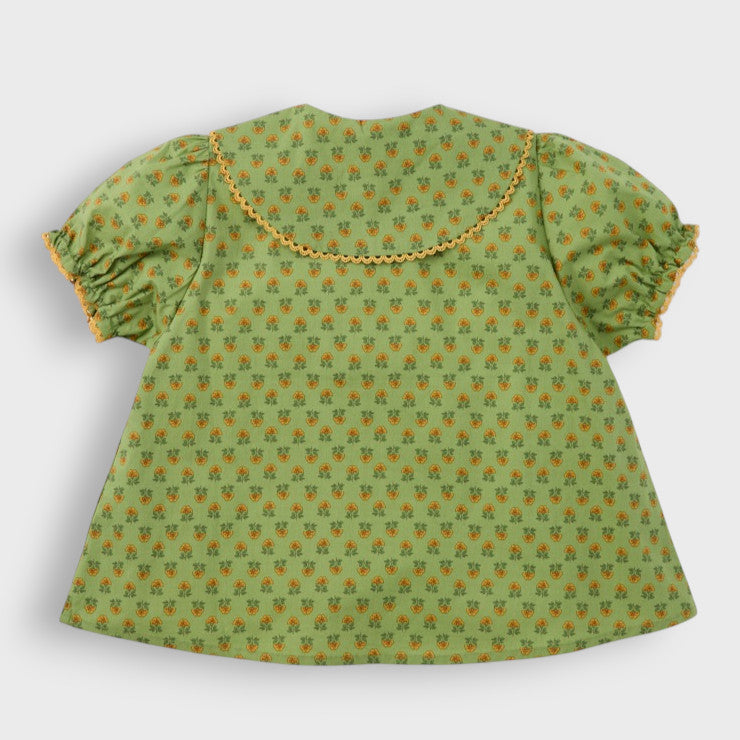 GARDEN PRINT RUFFLE-COLLAR BABY BLOUSE (90CM)