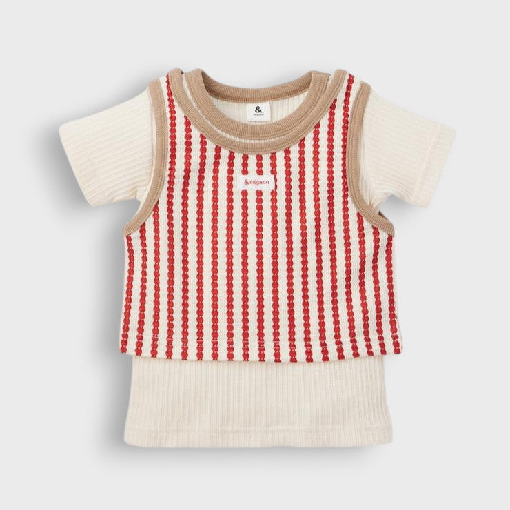 STRIPED TANK + T-SHIRT BABY SET (90CM)