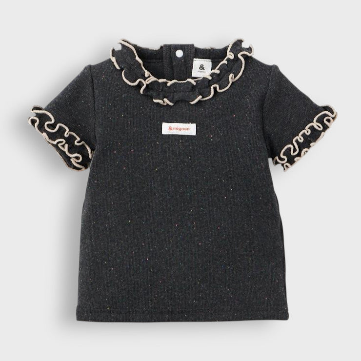 SOFT NEP RIB MOCK-NECK BABY T-SHIRT (90CM)