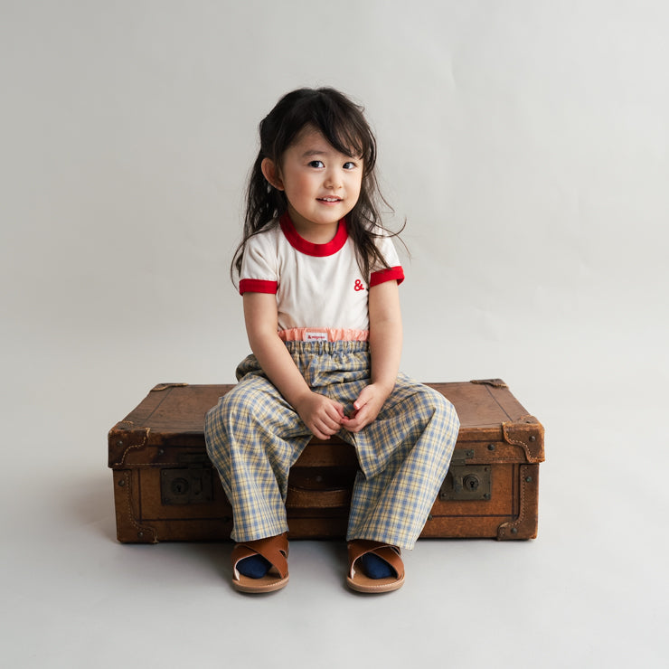 CHECK BROADCLOTH BABY LONG PANTS (90CM)