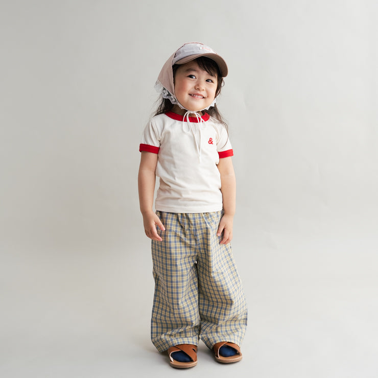 CHECK BROADCLOTH KIDS PANTS (100-120CM)