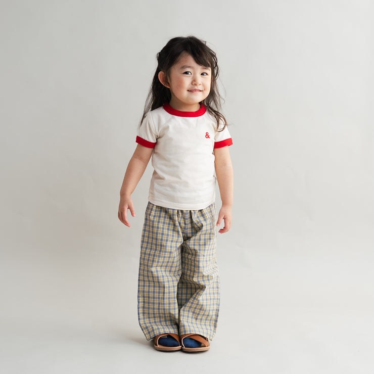 CHECK BROADCLOTH KIDS PANTS (100-120CM)