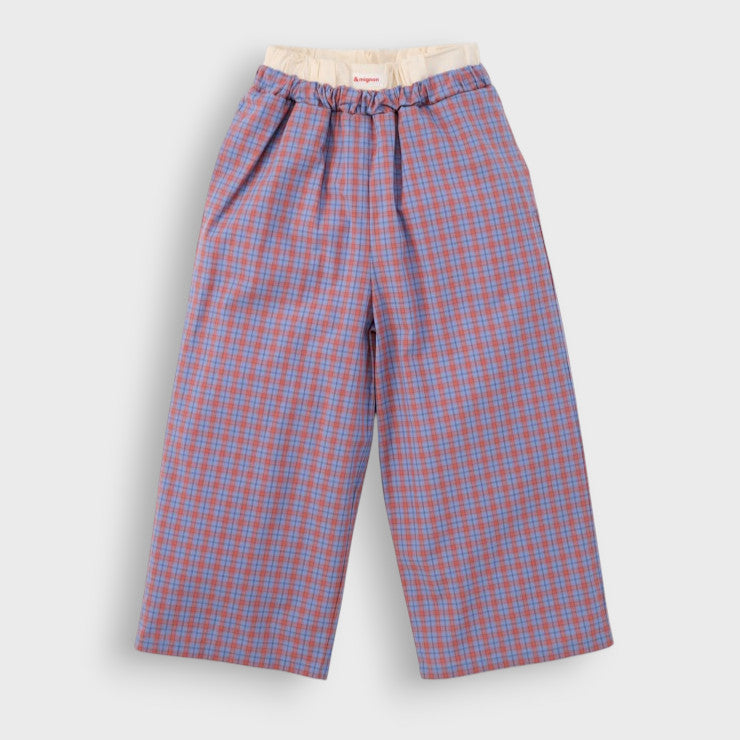 CHECK BROADCLOTH BABY LONG PANTS (90CM)