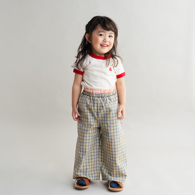 CHECK BROADCLOTH KIDS PANTS (100-120CM)